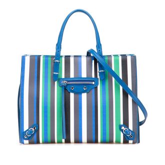 Balenciaga Classic City Gestreepte Leren Tote