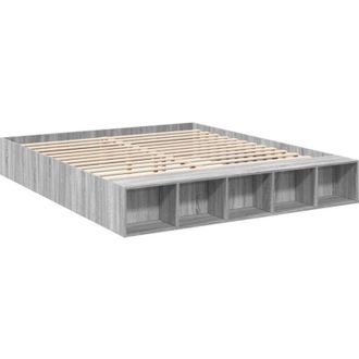 vidaXL Bed Frame without Mattress Grey Sonoma 200x200 cm vidaXL