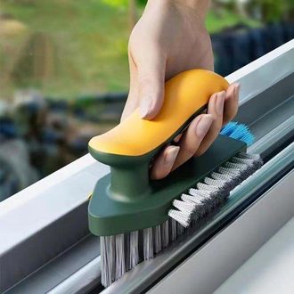 No Brand Cepillo Reversible 2 En 1 Fabricado En Pl&aacute;stico Resistente Para Limpiar Cerraduras Y Suelos, Con Mango - Cepillo De Mano Port&aacute;til Para Ba&ntilde;o, Cocina Y 
