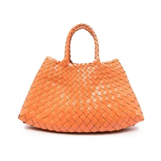 Dragon Diffusion Tassen, Dames, Oranje, ONE Size, Leer, 8893 Geweven Leren Tote