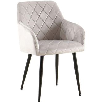 Clp Clp - Silla De Comedor Monett De Terciopelo Gris Metal Negro Mate