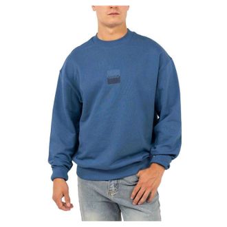 HUGO BOSS Hugo Heren-sweatshirt met logo en verlaagde schouders, normale pasvorm (Medium Blauw)