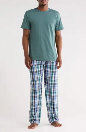 Majestic International T-Shirt & Plaid Pajama Pants Set in Watercress at Nordstrom Rack, Size X-Large