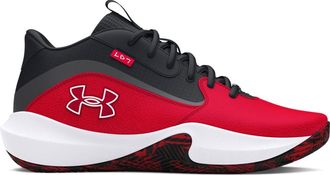 Under Armour Basketballschuh UNDER ARMOUR UA LOCKDOWN 7, Herren, Gr. 48,5, rot, schwarz, wei&szlig;, Leder, Synthetik, Textil, Schuhe Basketballschuh