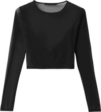 Mar De Margaritas Top met lange mouwen van tule - Dames - Longsleeves - Zwart - S - Tule - Tops