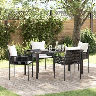 vidaXL Vidaxl - Conjunto De Comedor De Jard&iacute;n 5 Pcs Marr&oacute;n Polirat&aacute;n