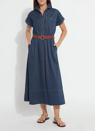 Lyss&eacute; Zelda Midi Belted Denim Dress