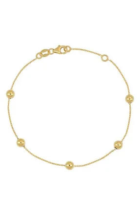 Bony Levy BLG 14K Gold Bead Station Bracelet (Online Trunk Show) in 14Ky at Nordstrom, Size 7