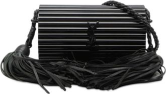 Saint Laurent Pre-owned Saint Laurent Ribbed Acrylic Lambskin Fringe Monogram Monochrome Opium Box Bag Ladies 10RI9E3E89U8X4A4