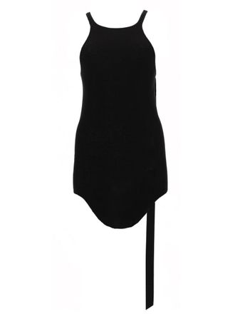 Rick Owens Black Racer Cotton Fitted Tank Top