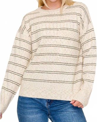 Staccato Sprinkle Stripe Sweater In Taupe