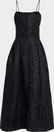 Adam Lippes Rickie Dress In Leopard Jacqaurd