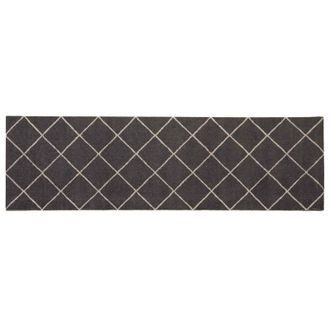 vidaXL Alfombra De Cocina Cuadros Antracita 150 X 45 Cm 100% Poliamida Vidaxl