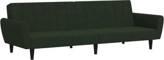 vidaXL Sofá cama de 2 plazas terciopelo verde oscuro Vidaxl