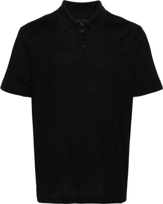 Givenchy embroidered-monogram cotton polo shirt - men - Cotton - L - Black