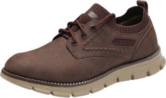 Generic Mens Casual Lace-Up Shoes for Everyday Wear, Lightweight Non-Slip Walking Trainers with Breathable Mesh Panels, Soft PU Upper, Flexible Sole, Cushione