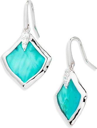 Kendra Scott Joelle Drop Earrings in Silver Bright Aqua Illusion at Nordstrom