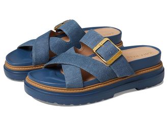 Cole Haan Fraya Slide Sandal Womens Shoes Denim Suede : 5.5 B - Medium, Leather