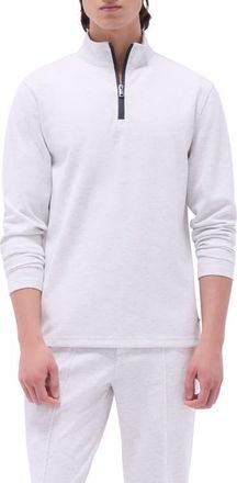 Bugatchi Quarter Zip Performance Pullover in Chalk at Nordstrom, Size Xx-Large