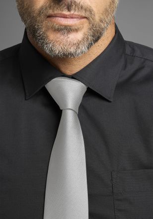 Man's World Krawatte MANS WORLD, Herren, silberfarben, Web, Kunstfaser, leicht gl&auml;nzend, unifarben, Krawatten Krawatte, mit nimalistischem ton-ton Streifen Design