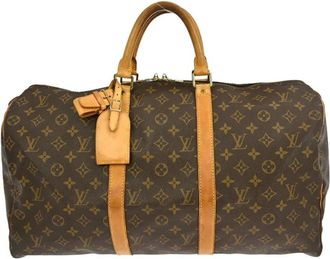 Louis Vuitton Pre-owned Weekend Bags, female, Brown, Size: ONE SIZE Pre-owned Monogram Keepall 55 Travel Bag