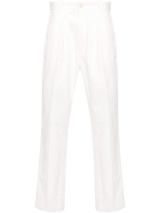 Fursac pleated cotton slim-fit trousers - White