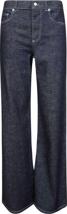 Marni Indigo Wide Leg Golden Embroidered Jeans