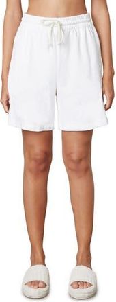 Nia Cotton Drawstring Boyfriend Shorts in White at Nordstrom Rack, Size X-Small