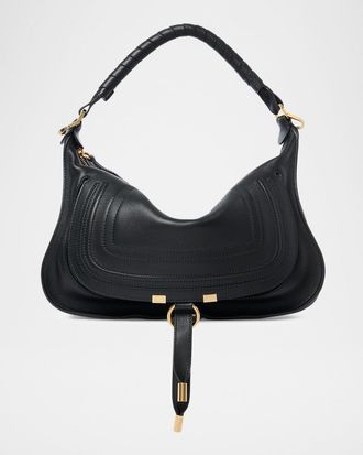 Chlo&eacute; Marcie Medium Saddle Shoulder Bag in Leather