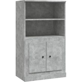 vidaXL Vidaxl - Aparador de madera contrachapada gris hormigón 60x35,5x103,5 cm