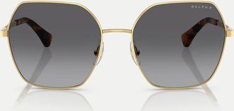 Ralph Lauren occhiali da sole squadrati polarizzati con lenti grigie in oro lucido