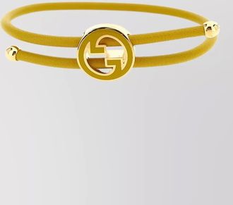Gucci blondie double strap tubular leather bracelet