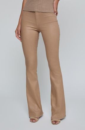 L'agence Marty Coated High Waist Flare Leg Jeans in Cappuccino Coated at Nordstrom, Size 33