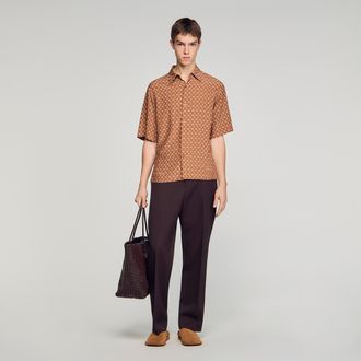 Sandro Link print loose-fit shirt