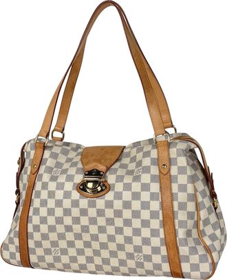 Louis Vuitton White Damier Azur Handbag Shoulder Bag Tote Bag (Pre-Owned)
