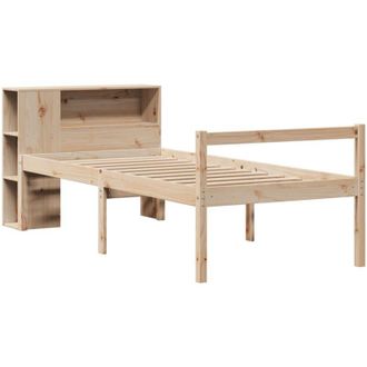 vidaXL Cama Con Estanter&iacute;a Sin Colch&oacute;n Madera Maciza De Pino 75x190 Cm Vidaxl