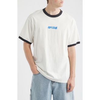 Rip Curl Liquid Trips Embroidered Ringer T-Shirt in Bone at Nordstrom, Size Xx-Large