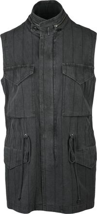 Yohji Yamamoto Grey Zip Cotton Flap Pocket Vest