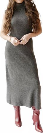 Astr Roxanna Sweater Dress In Charcoal