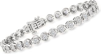 Ross-Simons 3.00- Bezel-Set Diamond Tennis Bracelet in Sterling Silver
