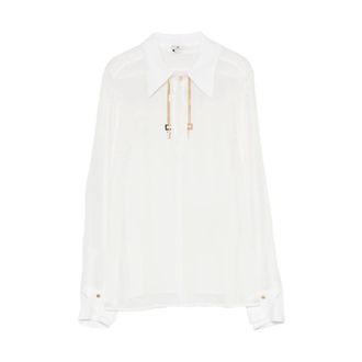 Elisabetta Franchi Dames, Blouses & Shirts, Wit, Maat: S Zijde