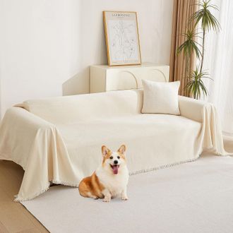 No Brand Funda De Sof&aacute; Apta Para Mascotas, Funda De Sof&aacute; De Dos Plazas Color Beige, Funda De Sof&aacute; Esquinero En Forma De L, 180300 Cm