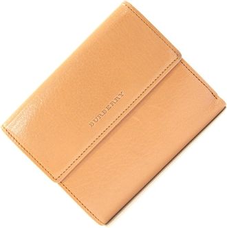 Burberry Dark Beige Orange Leather Wallet (Bi-Fold) (Pre-Owned)