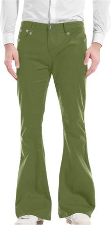Generic Mens Relaxed Fit Vintage 60s 70s Bell Bottom Pants Stretch Comfort Disco Flared Pants Retro Bootleg Disco Theme Party Yoga Palazzo Pants Trousers
