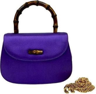Gucci Pre-owned Handbags, female, Purple, Size: ONE SIZE Pre-owned Satin Handbag