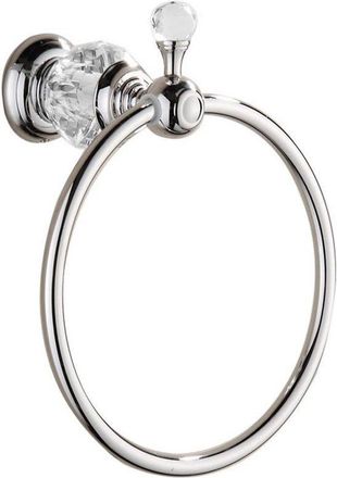 OEM Anillo Para Toallas - Soporte De Cristal - Organizador De Ba&ntilde;o - Dise&ntilde;o De Aro Abierto - 21 Cm De Alto - Plateado