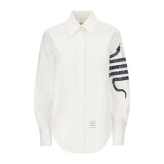 Thom Browne Dames, Blouses & Shirts, Wit, Maat: 2XS Katoen