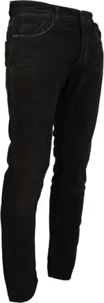 Costume National Gray Cotton Corduroy Men Casual Jeans Clothing