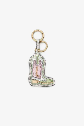 Ganni Mixed Western Boot Keyring in Metallic