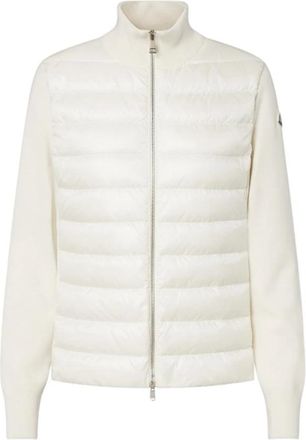 Moncler Hybrid Cardigan - female - Moncler - Cardigans - White - M - Knitwear